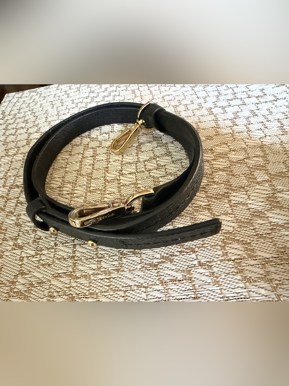 Michael Kors black with gold purse strap